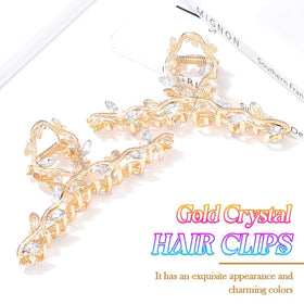 CAKURE rhinestone claw clip with cross design secures thick or long hair