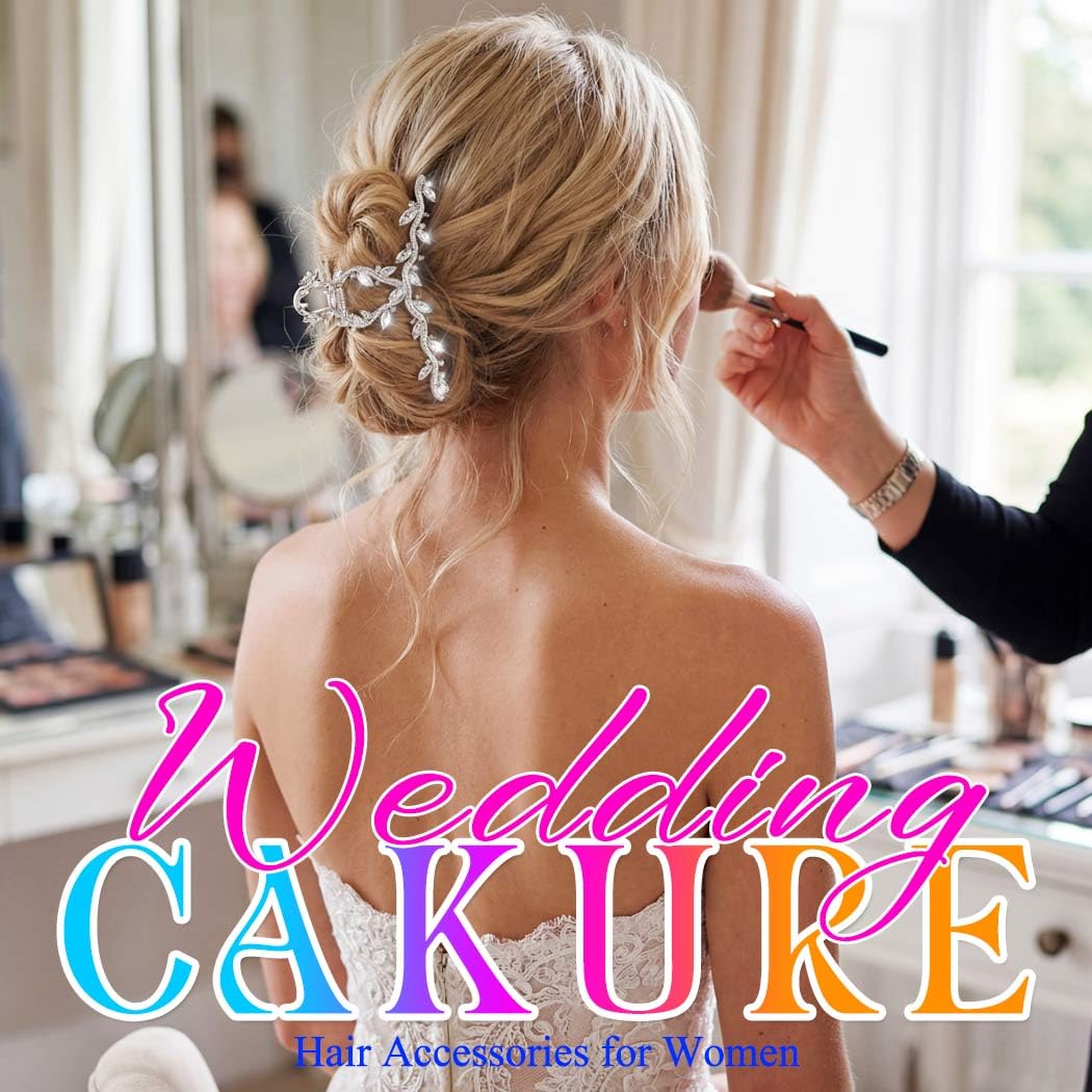 CAKURE pack of 2 silver hair clips for versatile styling