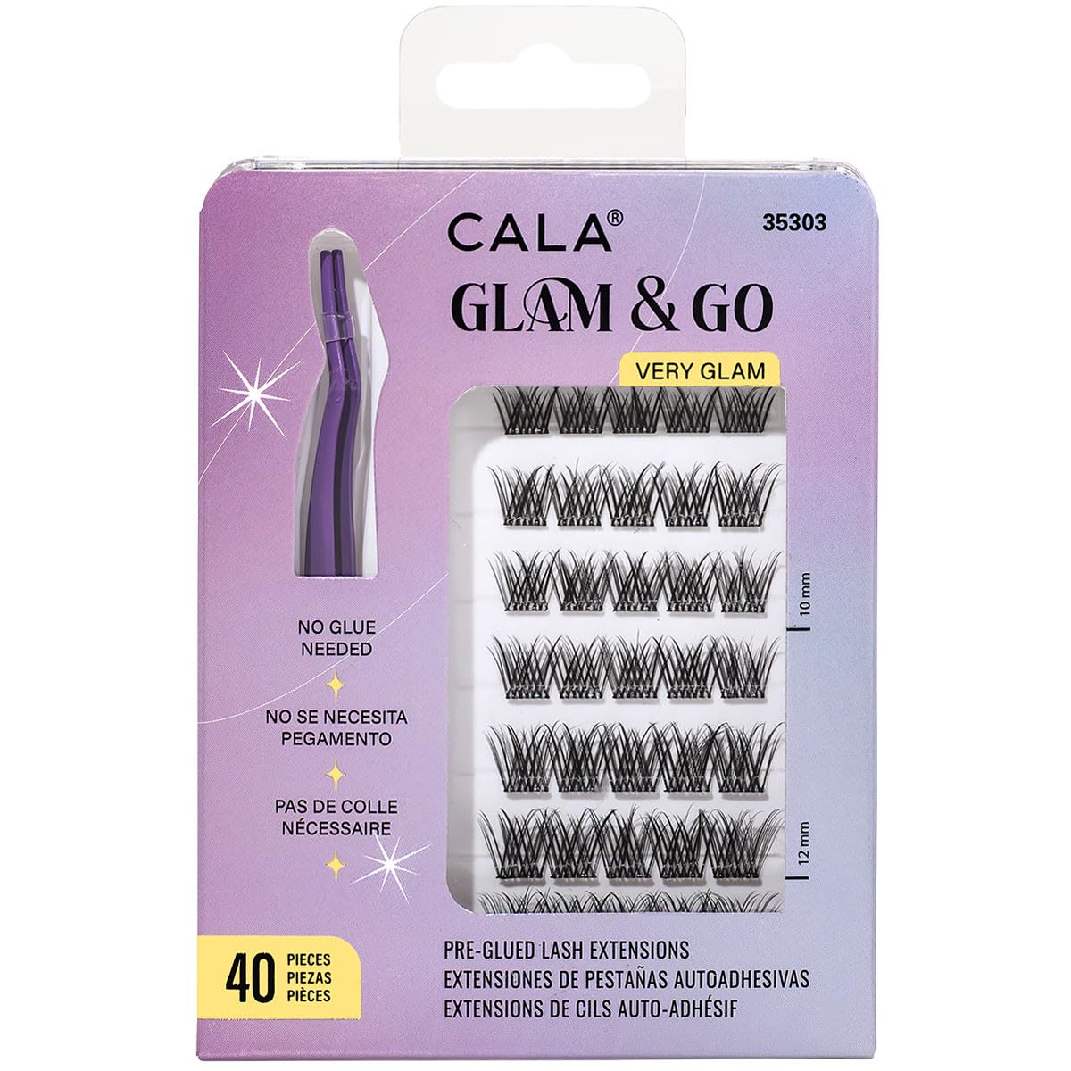 CALA Glam & Go pre-glued lash clusters pack for easy, mess-free application
