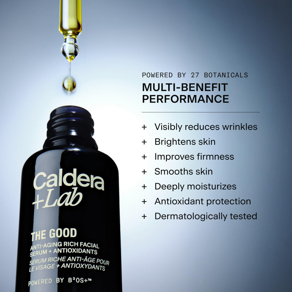 Caldera + Lab regimen-rich packaging highlights the 3-step system for daily care.