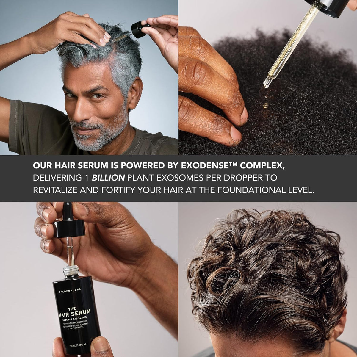 Caldera + Lab shampoo lather close-up highlighting rich foam and cleansing action.