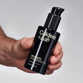 Caldera + Lab The Smooth skin after use closeup illustrating moisturized, calm appearance.