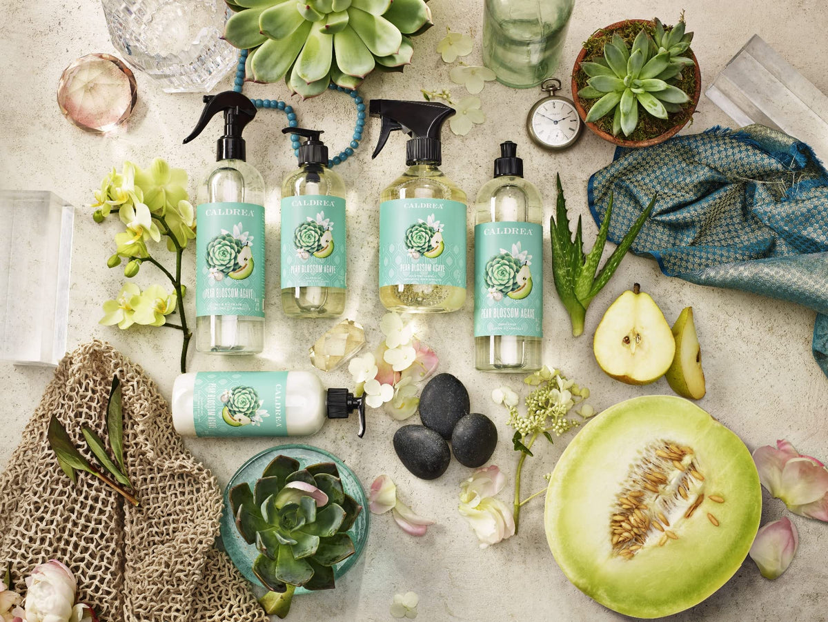 Caldrea Pear Blossom Agave hands after wash showing softness and fragrance.
