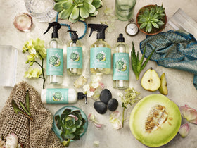Caldrea Pear Blossom Agave hands after wash showing softness and fragrance.