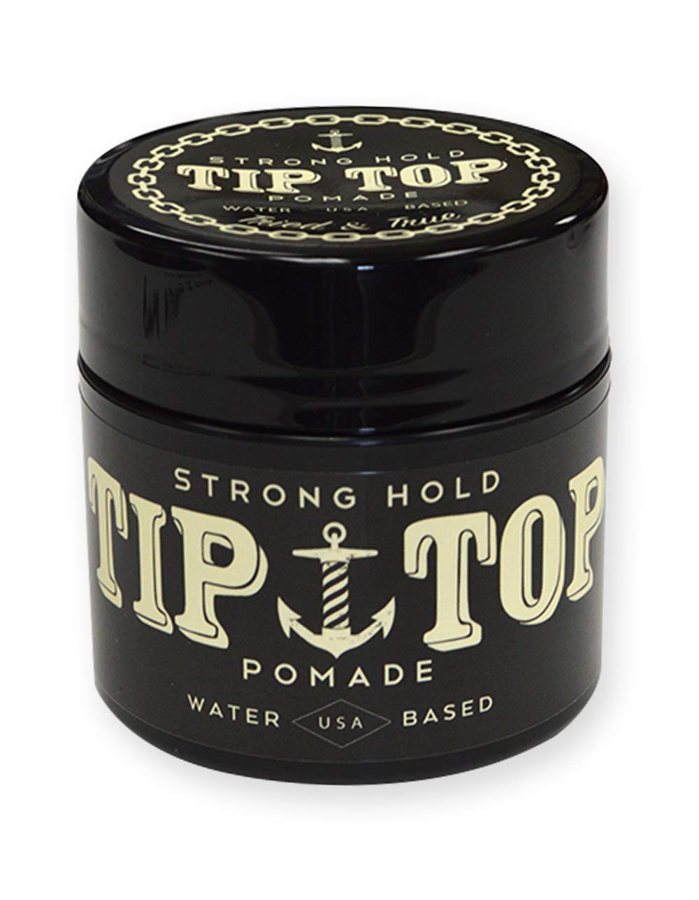 Caleatar Tip Top Strong Hold Pomade bottle with high shine and easy wash-out