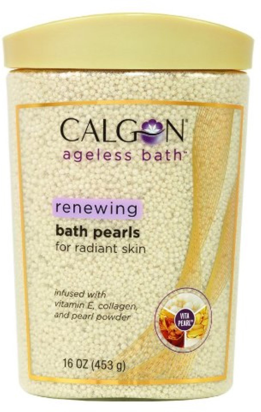 Calgon Ageless Bath Pearls shimmering bath beads for radiant skin