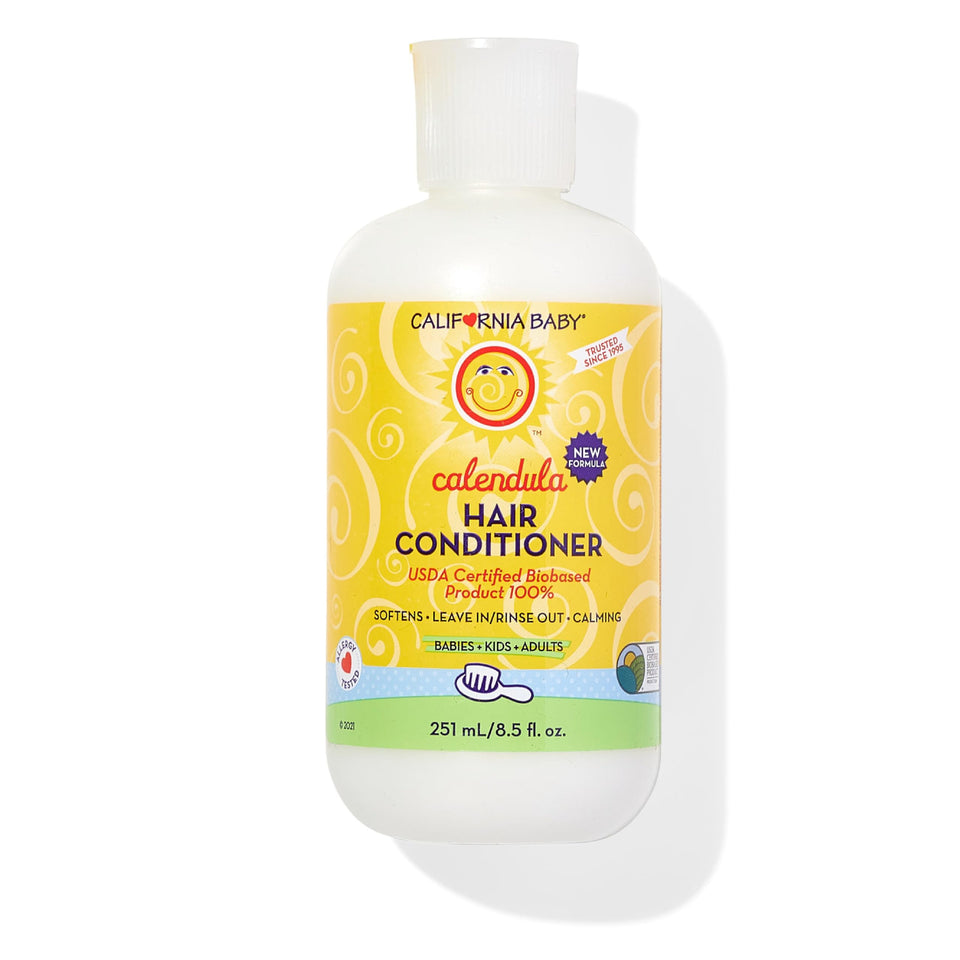 California Baby Calendula Hair Conditioner bottle front showing gentle plant-based care for kids.