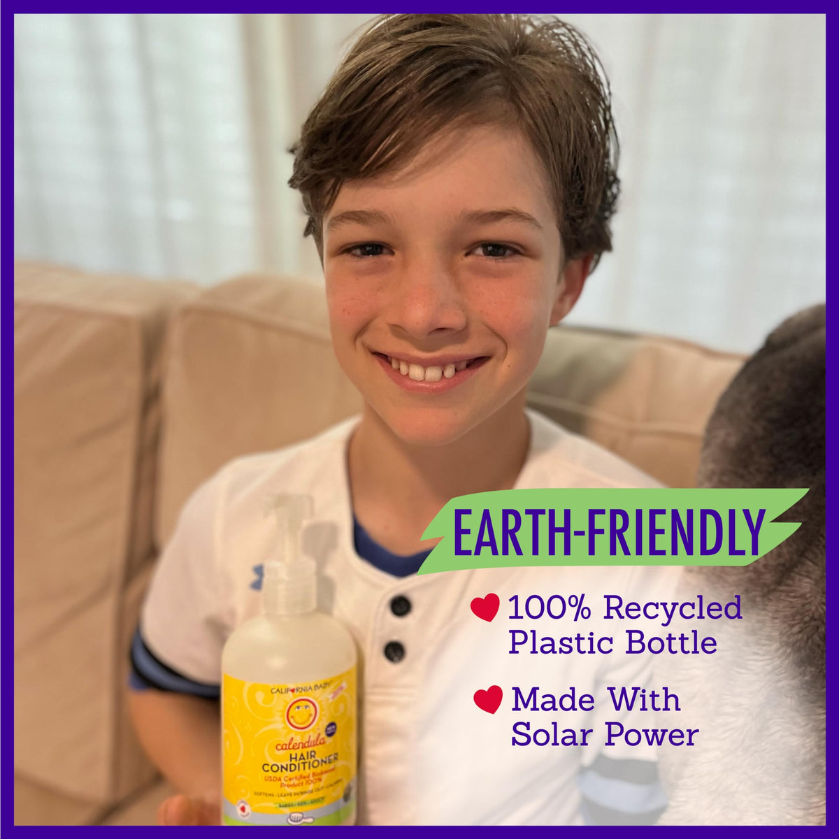 California Baby Calendula Hair Conditioner adds shine and softness.