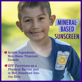 California Baby California Kids Sunscreen label emphasizes non-nano titanium dioxide active ingredient.