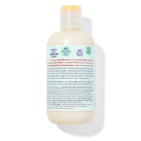 California Baby label close-up highlighting vegan, bio-based ingredients and allergy-friendly claims
