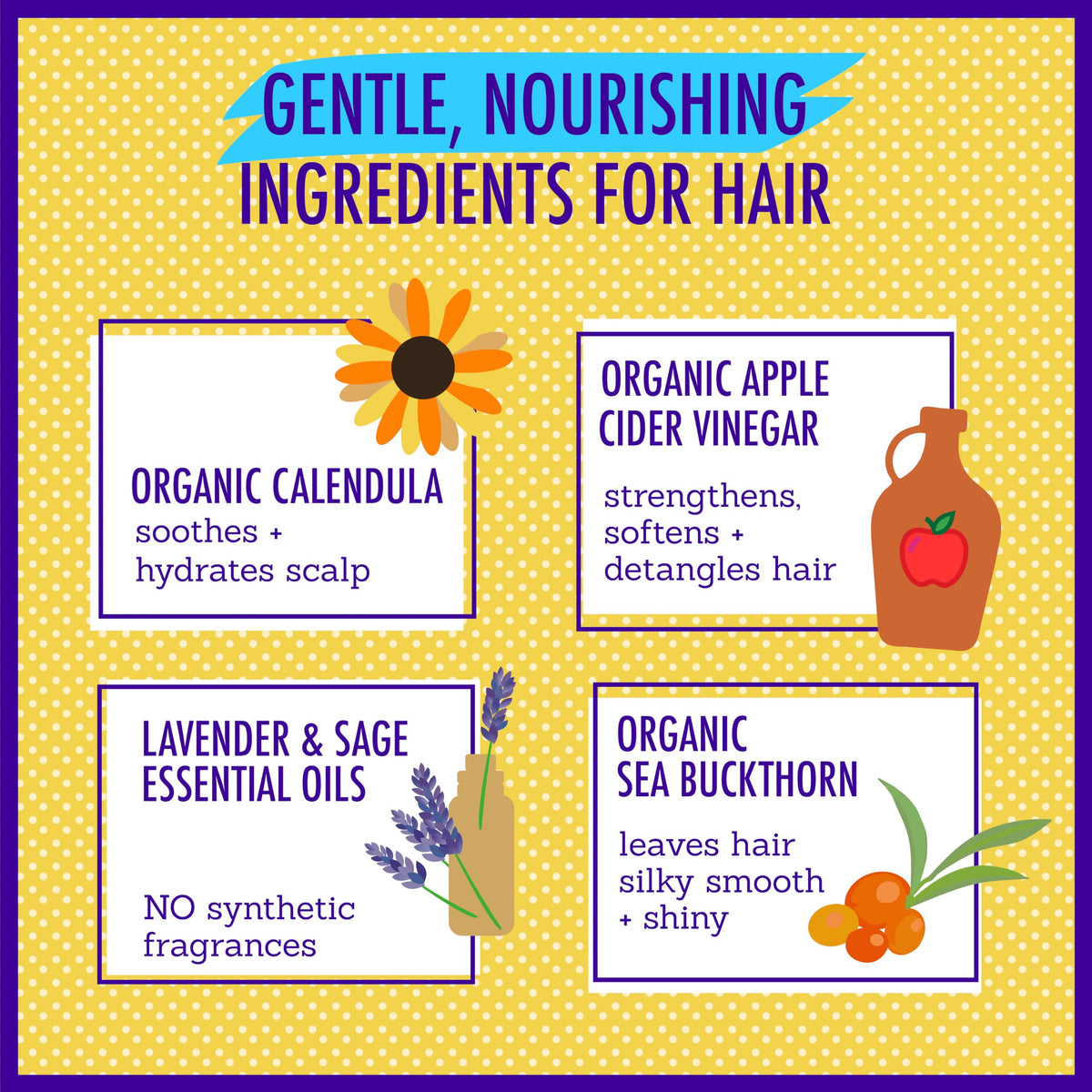 California Baby organic apple cider vinegar ingredient highlight on packaging
