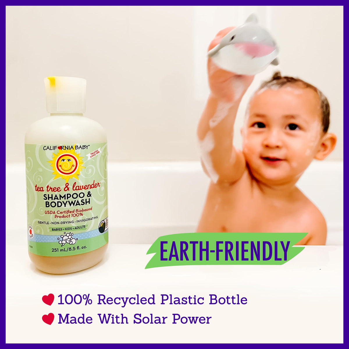Family using California Baby Tea Tree & Lavender wash for gentle skin cleansing
