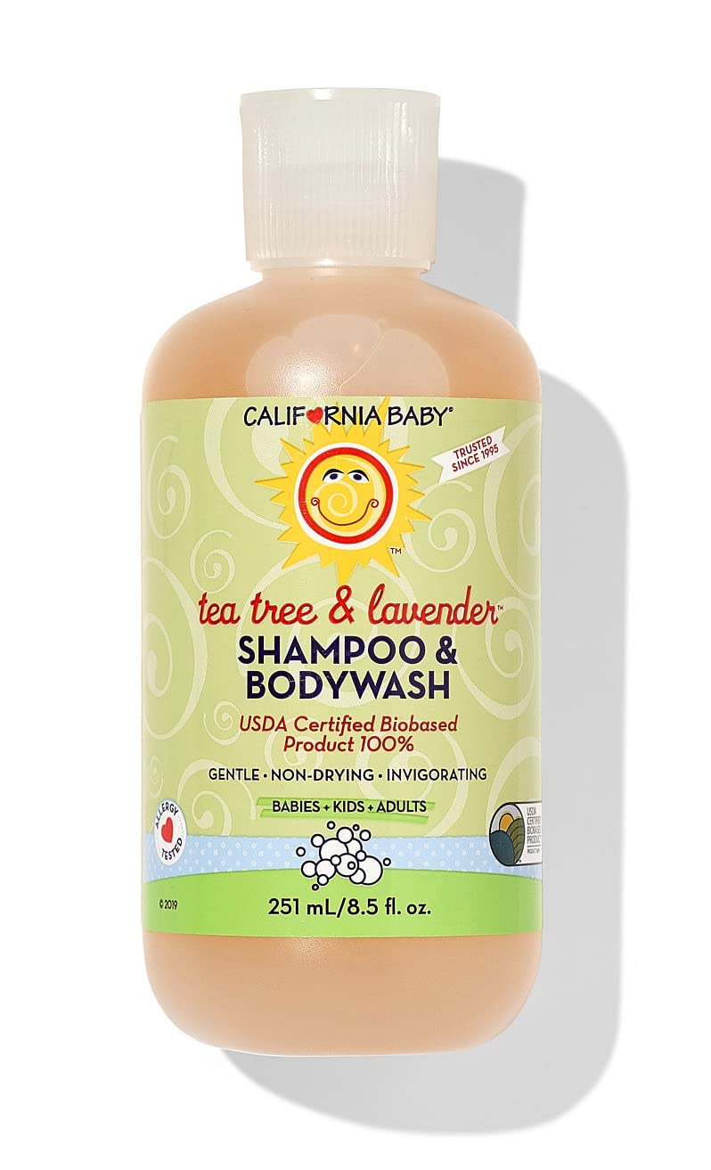 California Baby Tea Tree & Lavender bottle front view for gentle daily cleansing