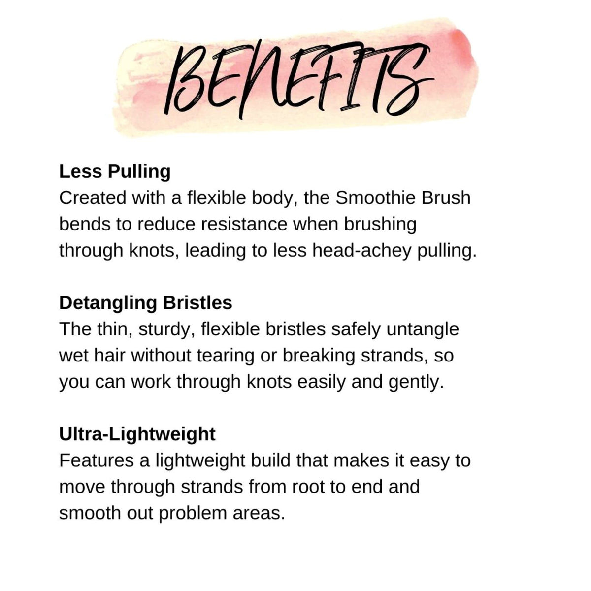 Calista Smoothie Brush promotes even product distribution from roots to ends