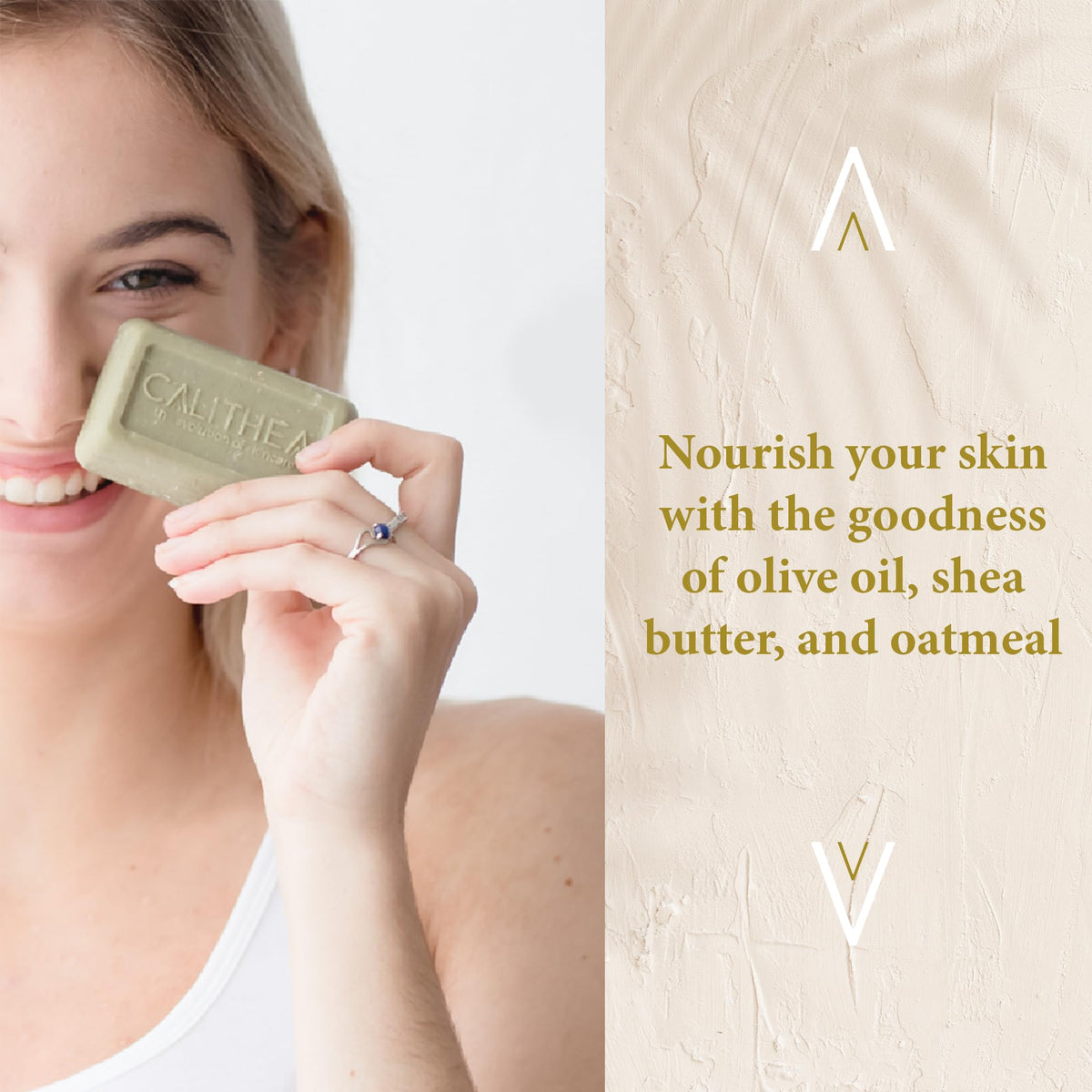 Calithea oatmeal exfoliation detail reveals mild grain for skin renewal
