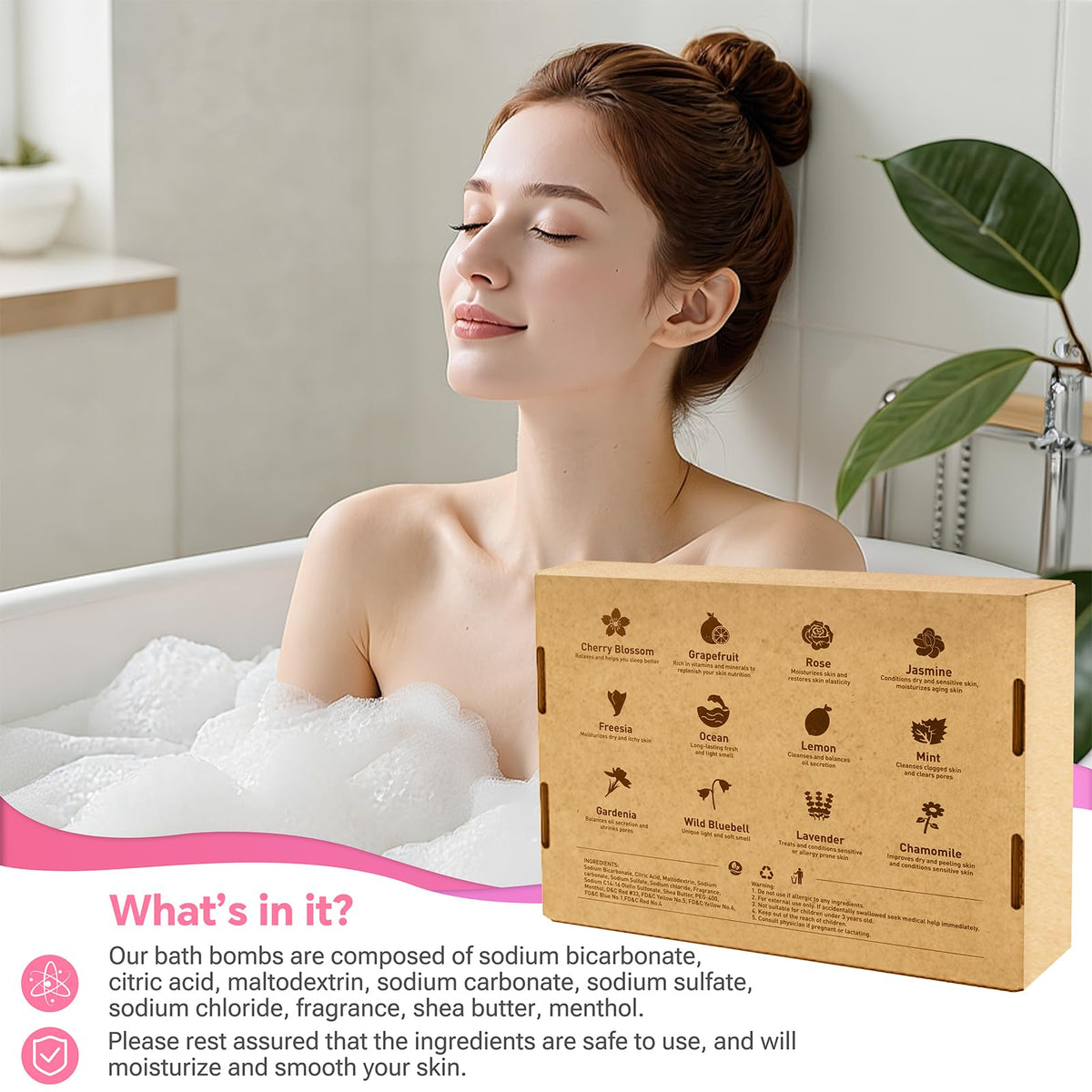 CalmNfiz Grapefruit-Scent Bath Bomb for bright mood and hydration.