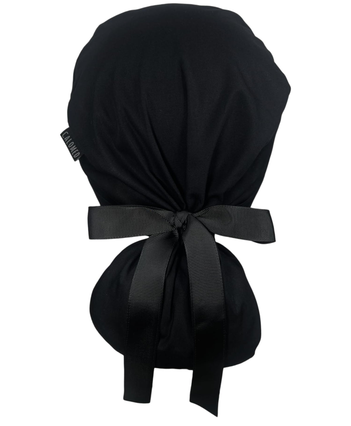 CALOMED scrub cap with ribbon ties and bow at the back for adjustable fit