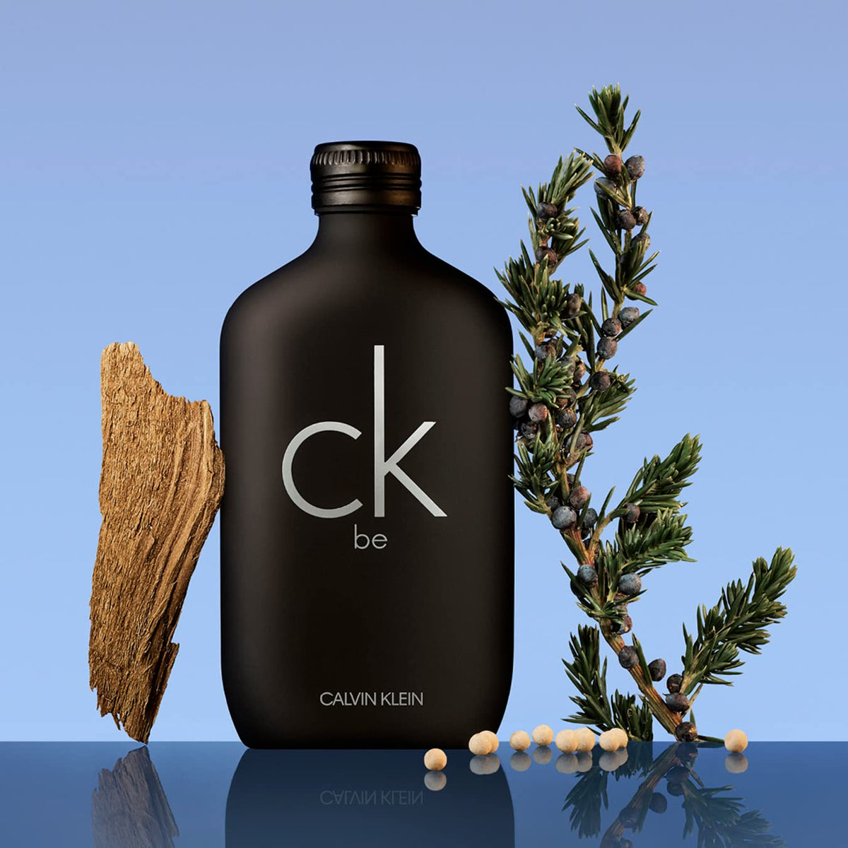 Calvin Klein CK Be cap detail showing sleek minimalist design