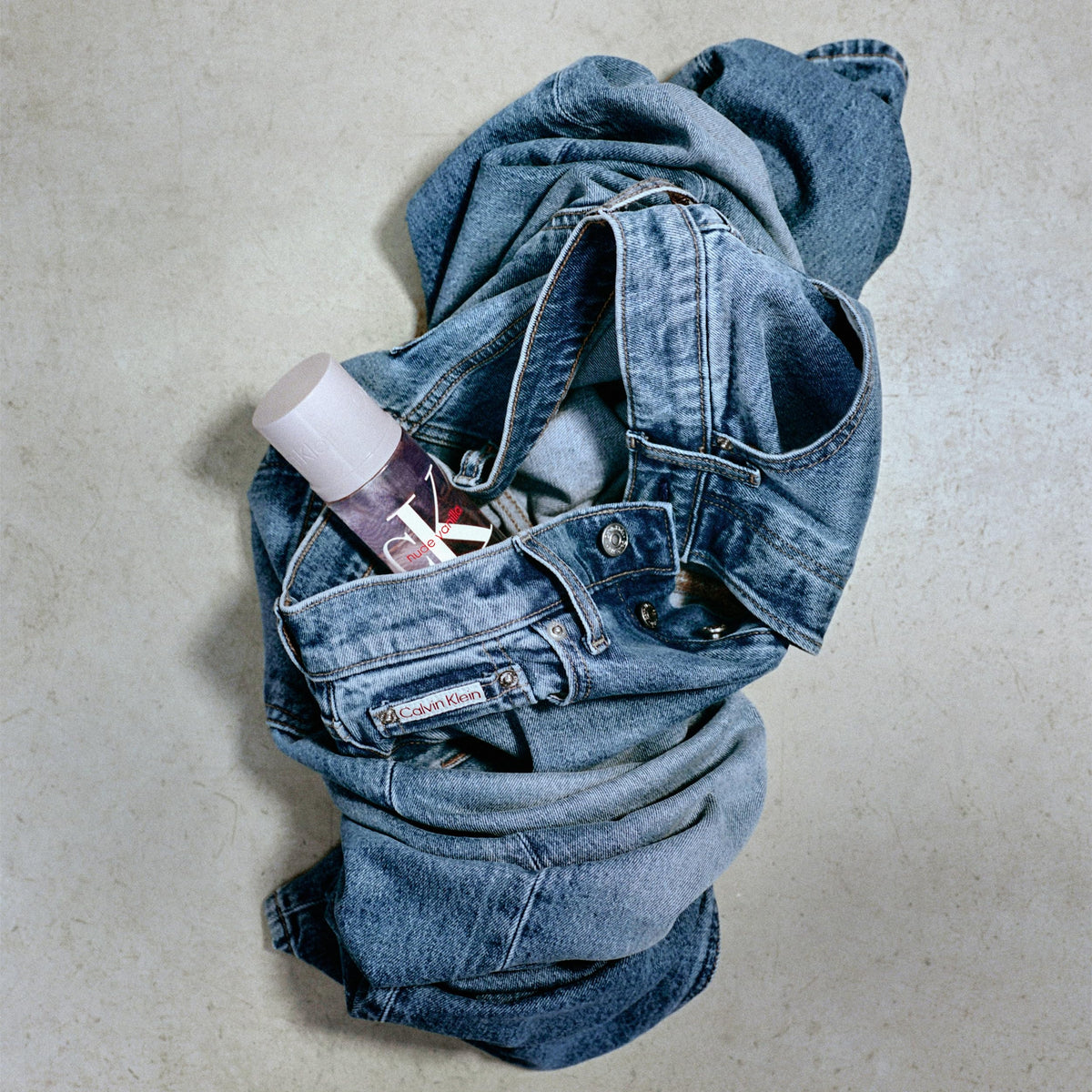 Calvin Klein CK Nude Vanilla lifestyle shot suggesting daily ritual