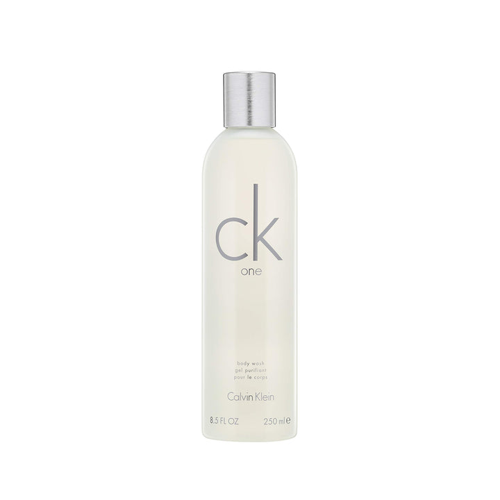Calvin Klein CK One body wash bottle front view for shared freshness