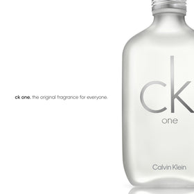 Calvin Klein CK One cap detail presents a sleek, modern finish.