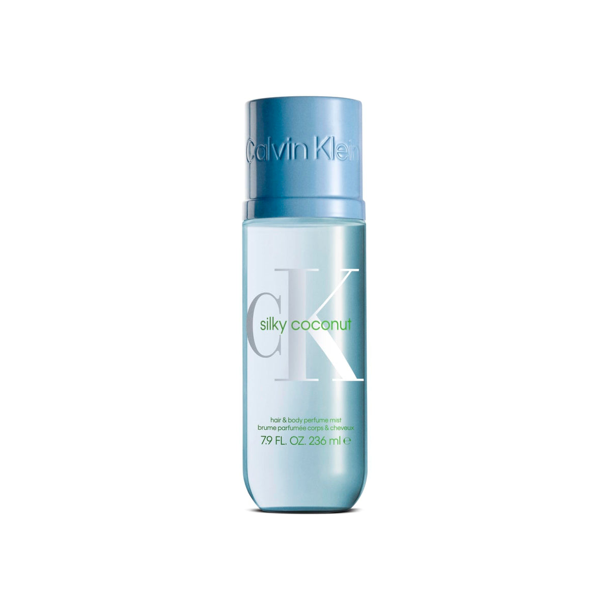 Calvin Klein CK Silky Coconut bottle close-up for a refreshing unisex aroma.