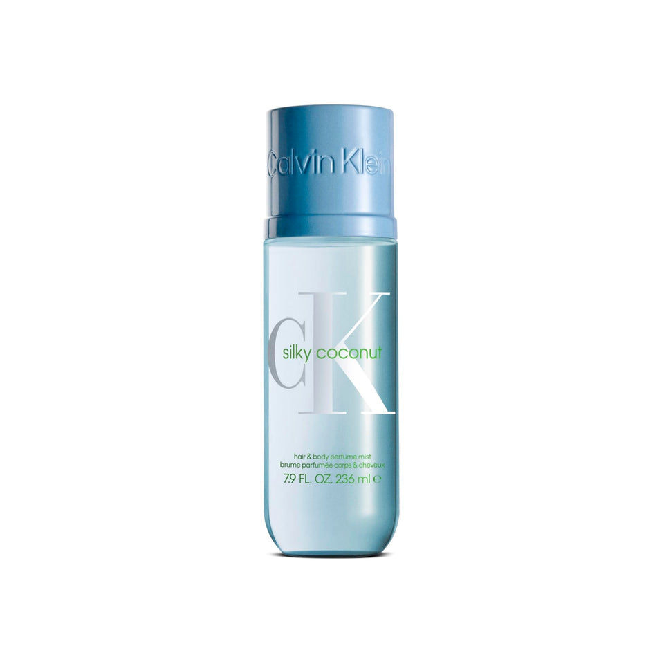 Calvin Klein CK Silky Coconut bottle close-up for a refreshing unisex aroma.