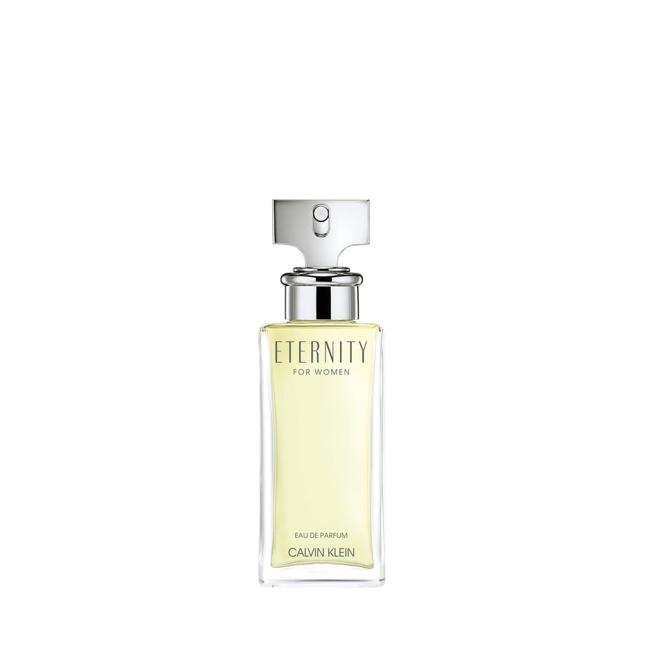 Calvin Klein Eternity Women bottle front view showing timeless floral design