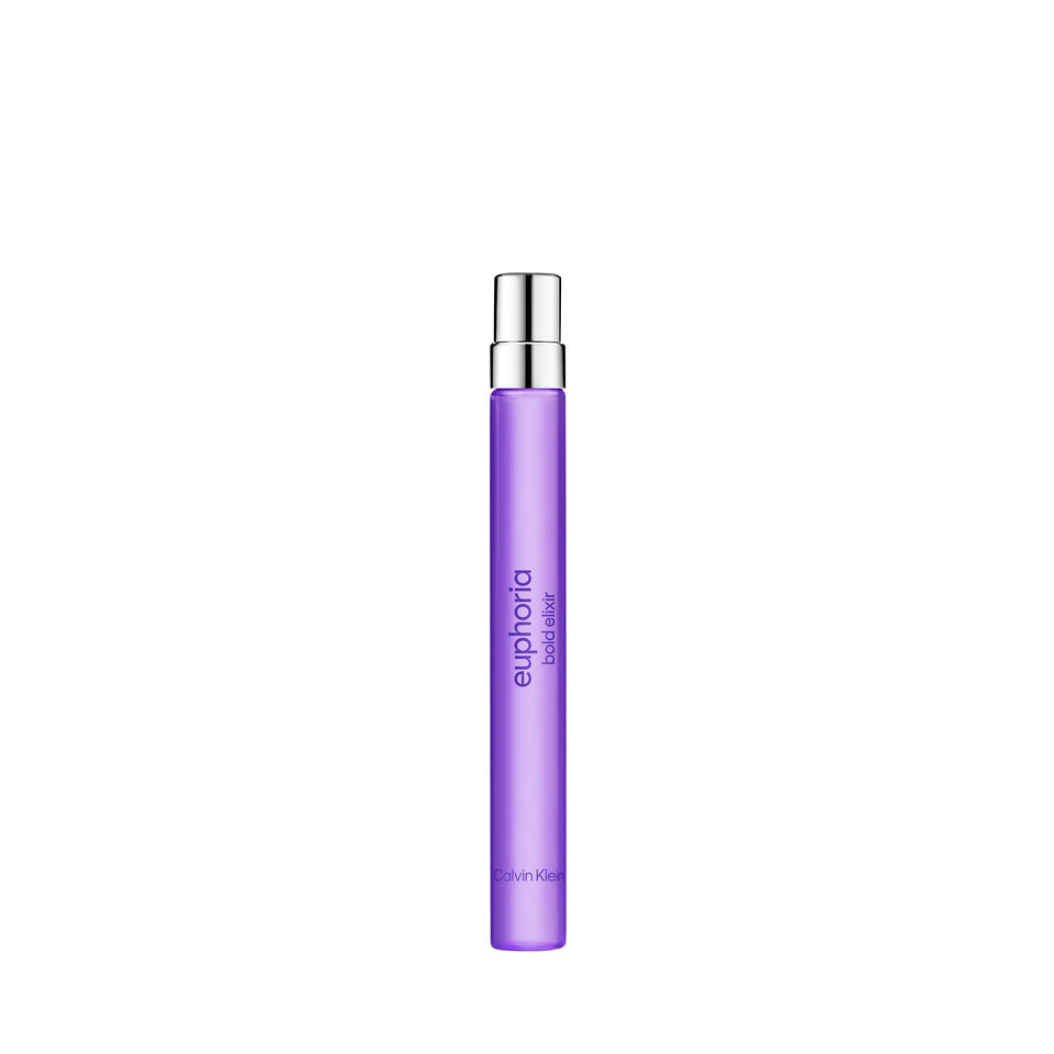 Calvin Klein Euphoria Bold Elixir bottle front showcases ambery-woody presence.