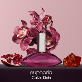 Calvin Klein Euphoria amber liquid and mahogany wood base evoke warmth.