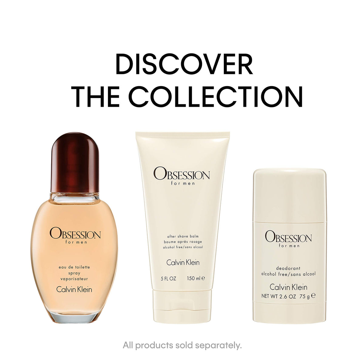 Calvin Klein Obsession for Men product shot with logo, subtle fragrance reminder.