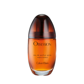 Calvin Klein Obsession for Women bottle front with warm amber notes for evening wear.