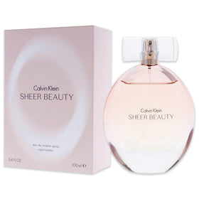 Calvin Klein Sheer Beauty packaging display illustrating gift-ready presentation.