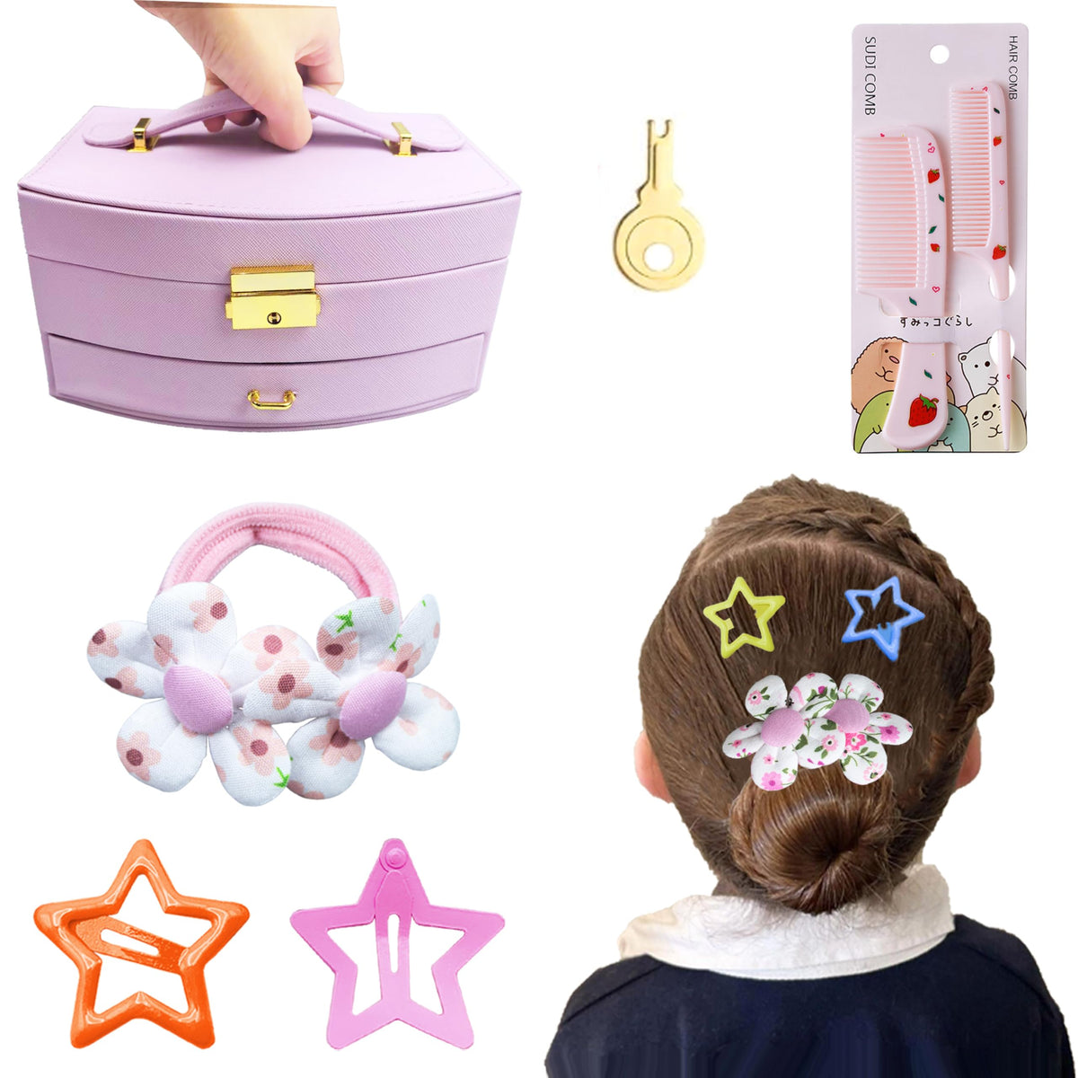CAMBIODV large pink flower elastic hair bands for playful confidence.