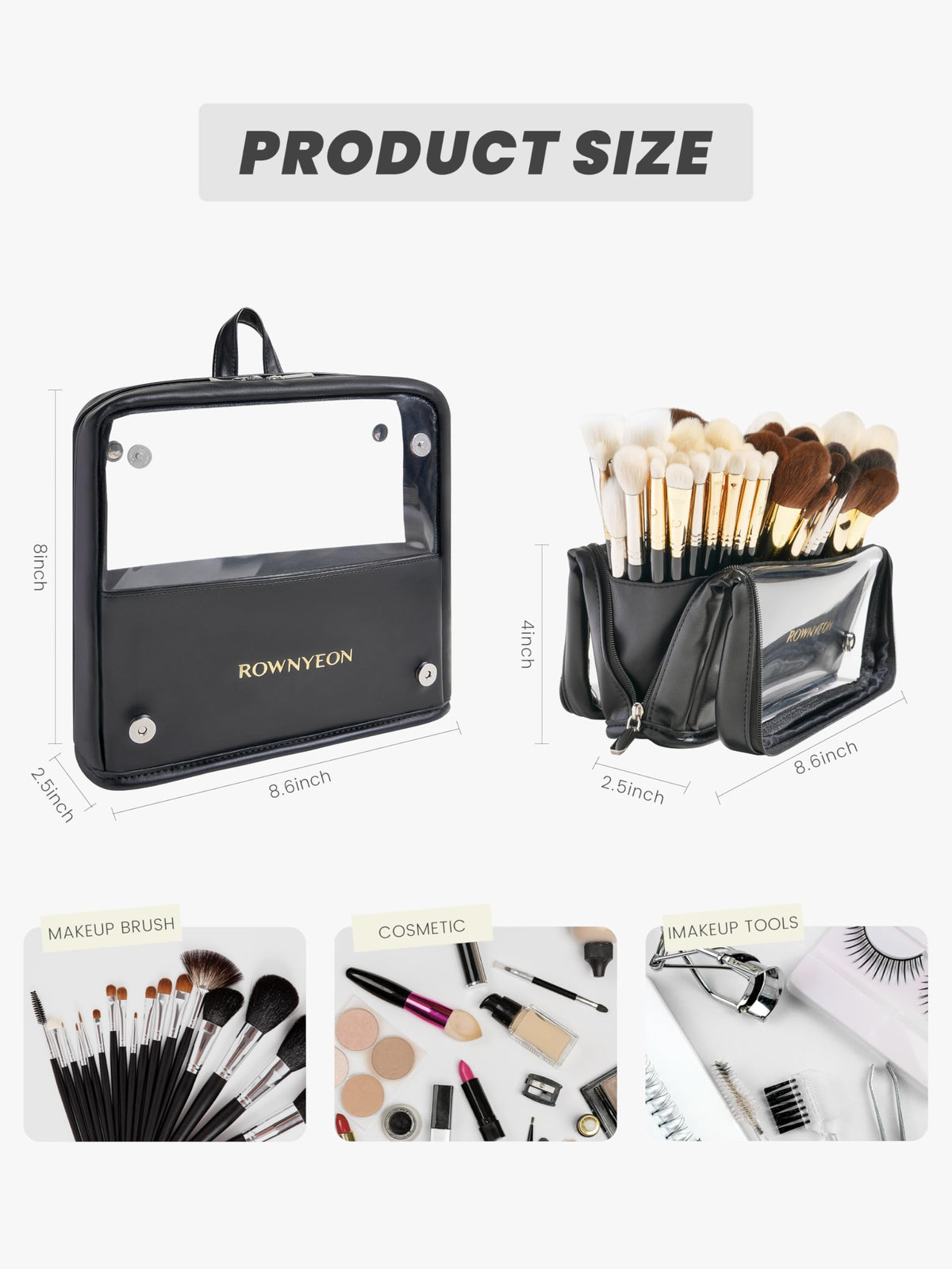 Camdeez ROWNYEON makeup brush bag with detachable dividers to customize space.