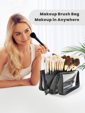 Camdeez ROWNYEON makeup brush bag interior with four adjustable zones.