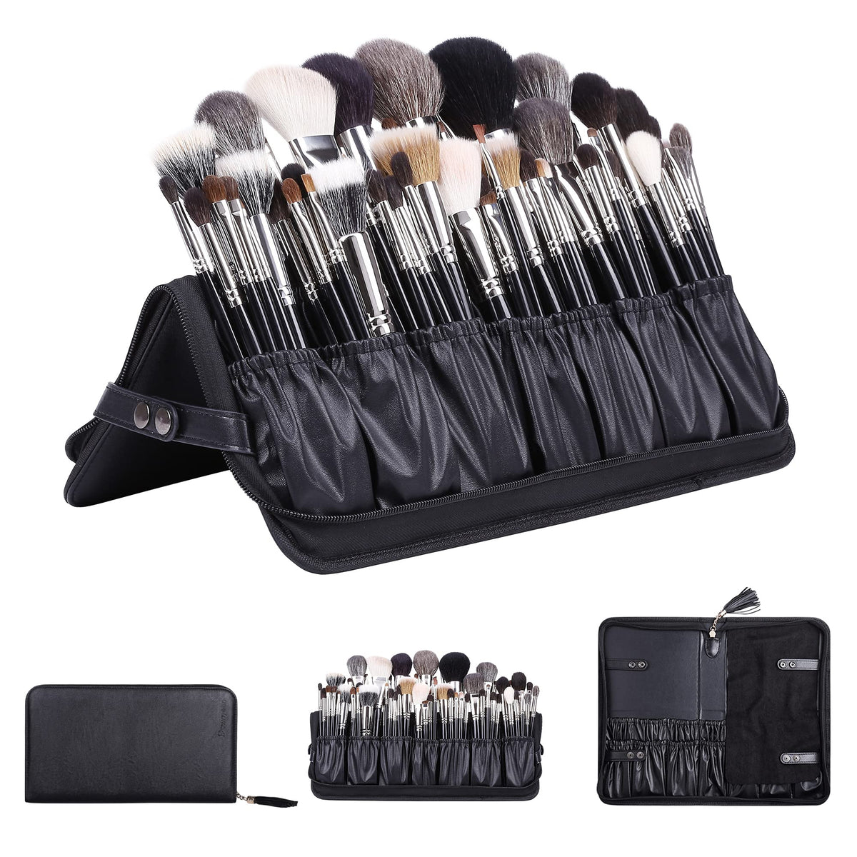 Camdeez Rownyeon bag folded on the table serves as a convenient brush holder.