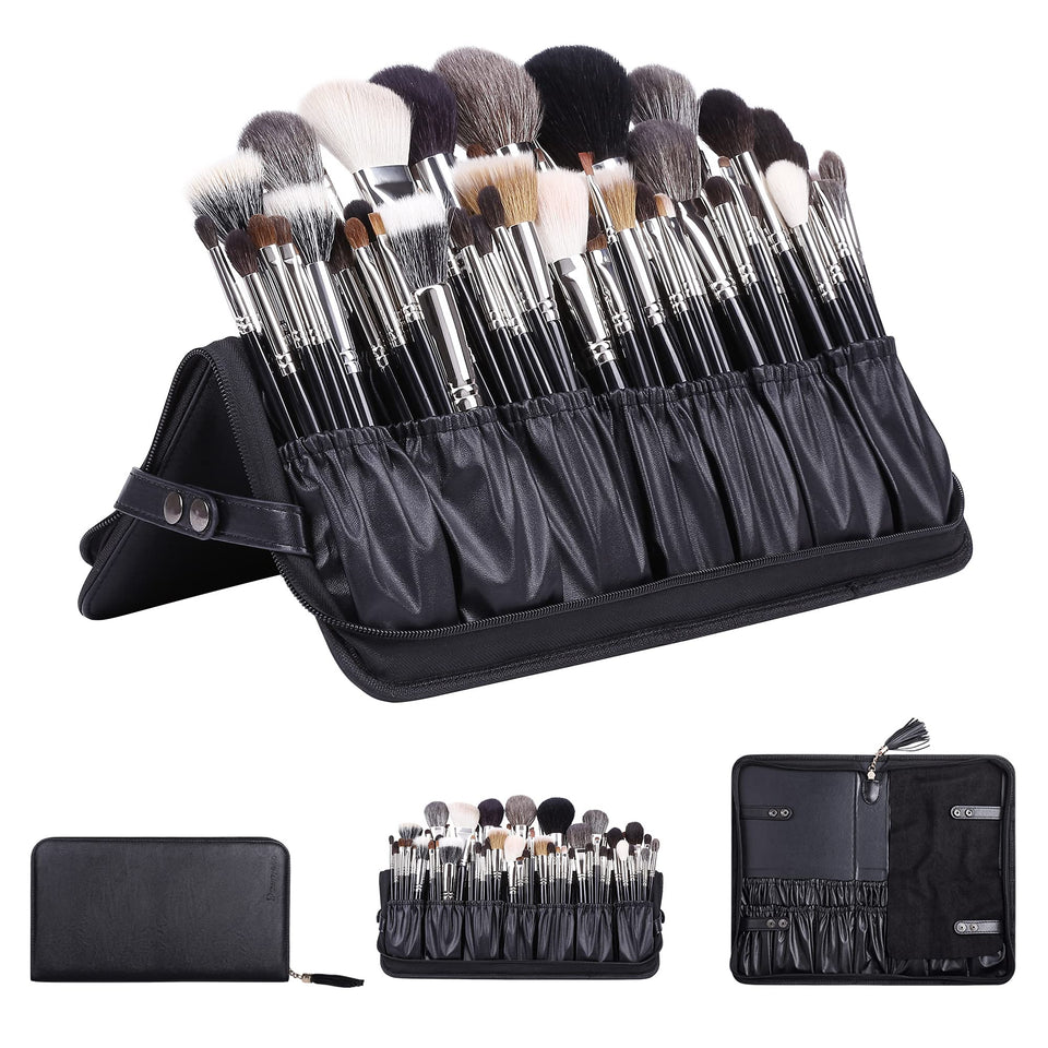 Camdeez Rownyeon bag folded on the table serves as a convenient brush holder.