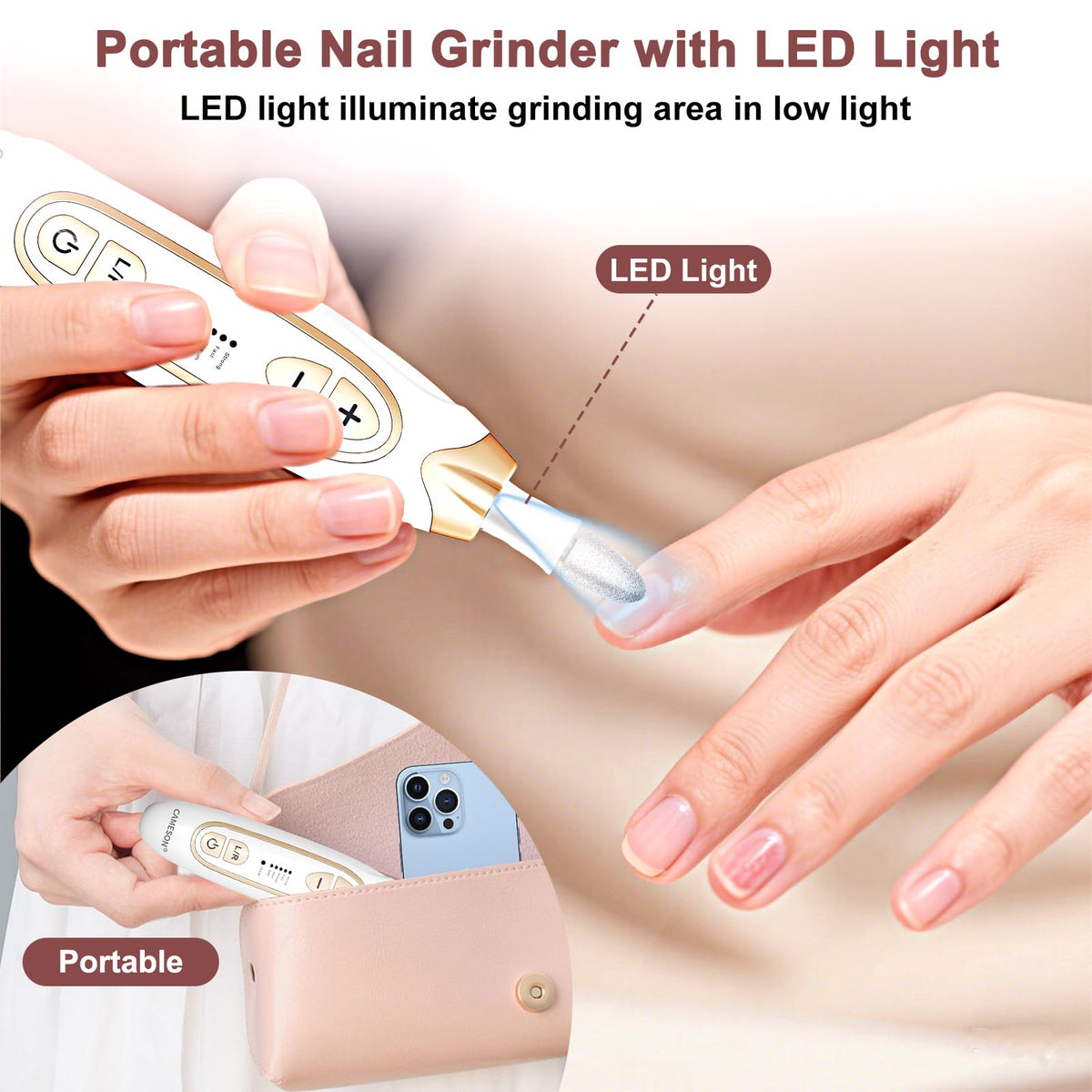CAMESON manicure kit accessories including bits and sanding bands