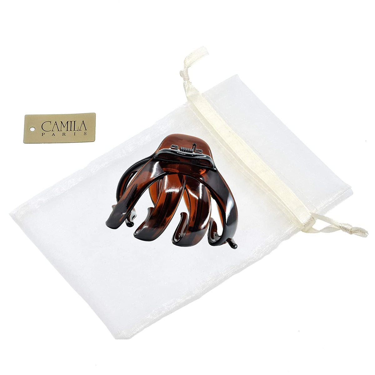 Octopus clip securing a partial bun for easy styling