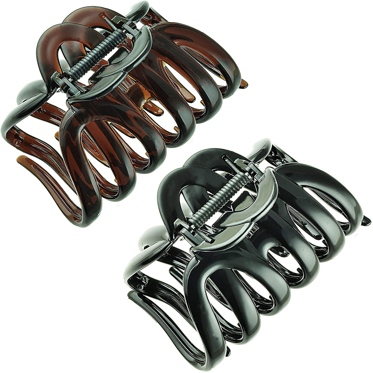 Camila Paris octopus hair clip in black finish provides strong hold for thick hair.