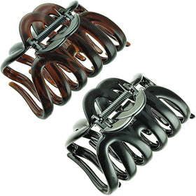 Camila Paris octopus hair clip in black finish provides strong hold for thick hair.