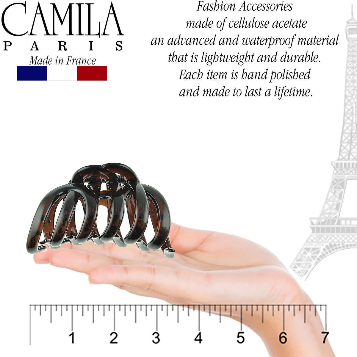 Camila Paris AD718 clip showing inside teeth for secure, gentle hold