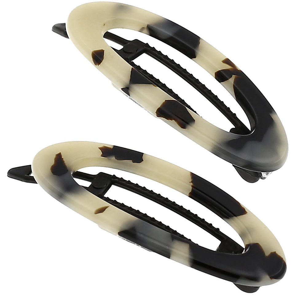 Camila Paris CP1992/2 barrette closeup showing metal-free closure for gentle grip