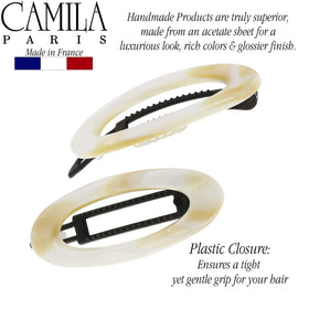 Camila Paris CP1994/2 barrette in natural hair look, no-slip grip.