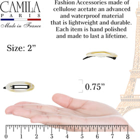 Close-up of metal-free closure on Camila Paris CP1994/2 barrette.