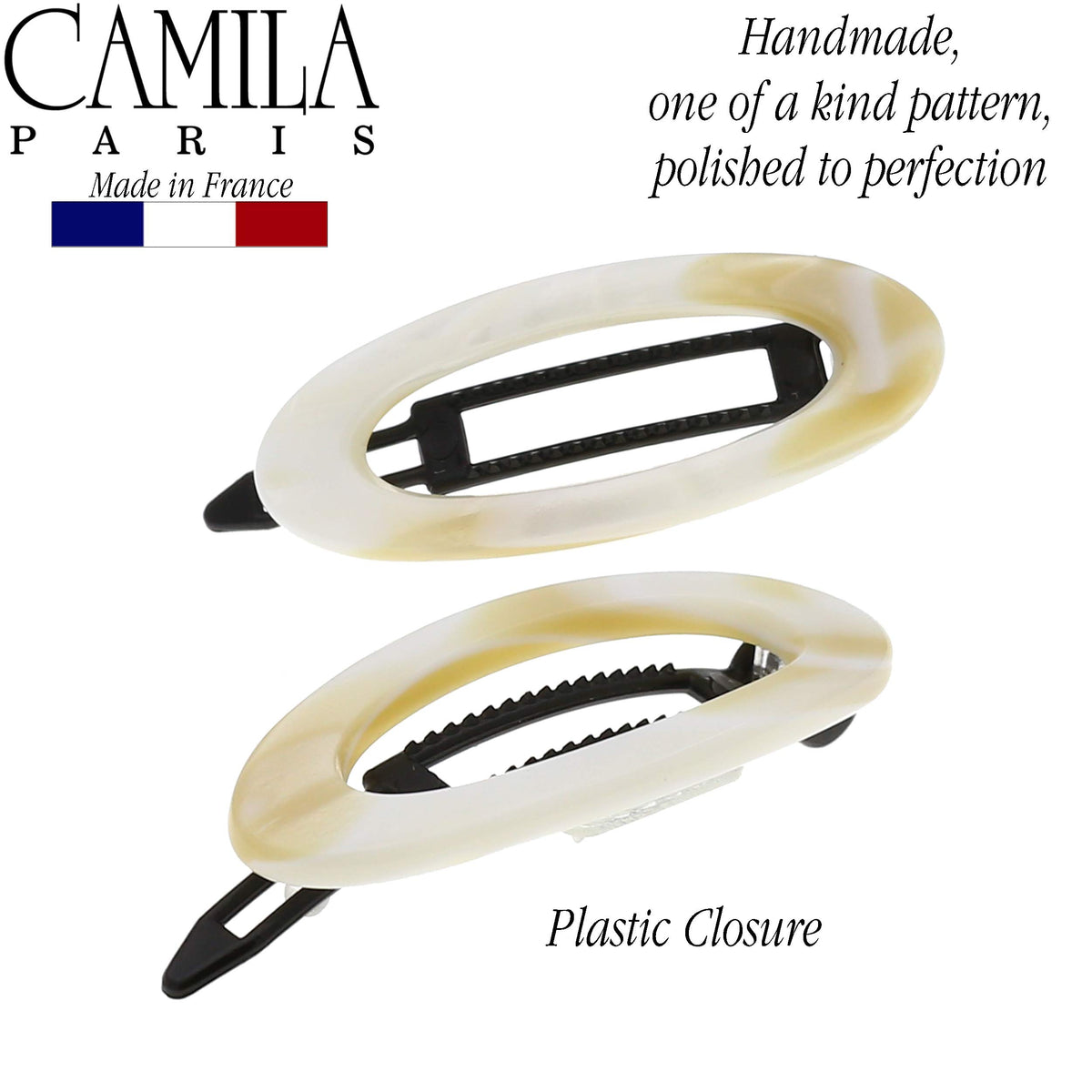 Made in France Camila Paris CP1994/2 barrette emphasizes quality and durability.