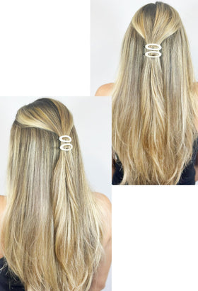 Side view of Camila Paris CP1994/2 barrette highlighting slim profile and beige tone.