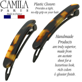 Camila Paris CP2240/2 cellulose acetate clip offers daily wear durability.