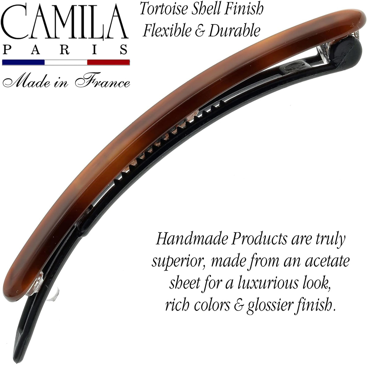Camila Paris CP2250/2 durable cellulose acetate barrette for long-lasting wear.